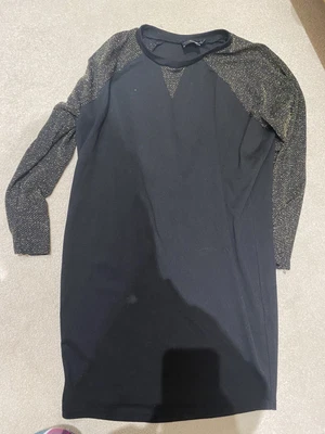 £6 • Buy Asos Petite Black Sparkly Sleeve Jumper Dress