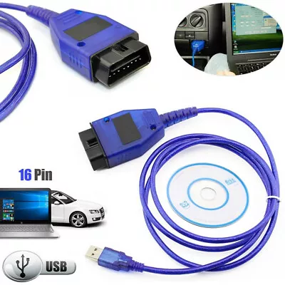 $8.73 • Buy USB Diagnostic Cable VAG COM 409.1 KKL OBD2 OBDII Interface Cable Software