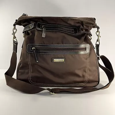 Storksak London Brown W/ Tan Interior Baby Diaper Bag Adjustable Crossbody • $44.99