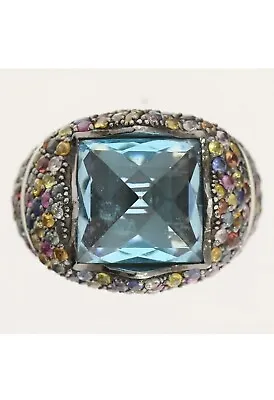 AUTHENTIC MCL Matthew Campbell Laurenza BLUE TOPAZ & SAPPHIRE RING 925 • $646.59