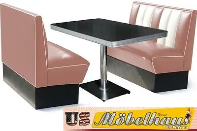 HW-120DR Set American Diner Bench Diner Benches Furniture 50´S Retro USA Style • £1776.71