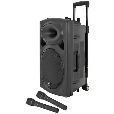 QTX QR12PABT 12' Portable PA Speaker With Bluetooth And Mics USB SD FM Battery • £199