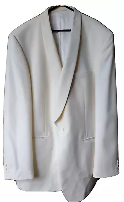 Coes Mens White Tuxedo Dinner Jacket Wool Blend Size Chest 44 Shawl Lapel Smart • $156.58
