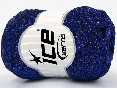 Ice HALLEY Yarn #80556 BLUE BRIGHT METALLIC SPARKLING RIBBON 100% Lurex 50 Grams • $12.99