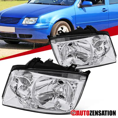 Fit 1999-2005 VW Jetta Bora MK4 Headlights Replacement Lamps Left+Right 99-05 • $85.99