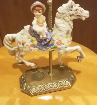 Vtg Willitts Limited Edition Carousel Americana Horse Child Figurine Brass Base • $16.11