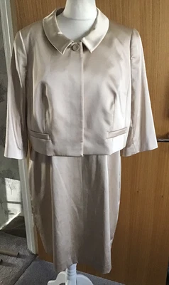£22.99 • Buy Berketex Size 24 Pale Gold Mother Of The Bride Dress Suit