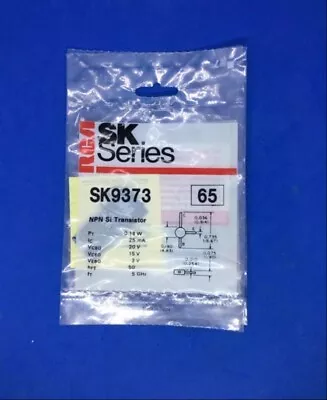 (2 Pcs) RCA SK9373 NPN Si CATV MATV/Microwave Amp Transistor (NTE65 ECG65) • $8.15