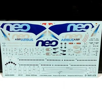 £19.95 • Buy Revell 1/144 Scale Airbus A321 Neo Model Aircraft Air Plane Transfers Decals