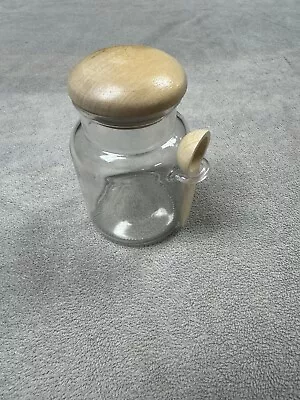 Vintage Clear Glass Jam Jelly Condiment Sugar/ Honey Jar W Lid And Spoon • $17