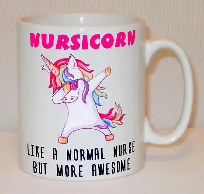 Nursicorn Unicorn Mug Can Personalise Funny Awesome Nurse Midwife Dental Gift • £10.99
