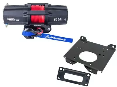 Viper 40 Feet Winch 6000 Lb Red With Mount For Polaris RZR S4 1000 2016-22 • $459.98