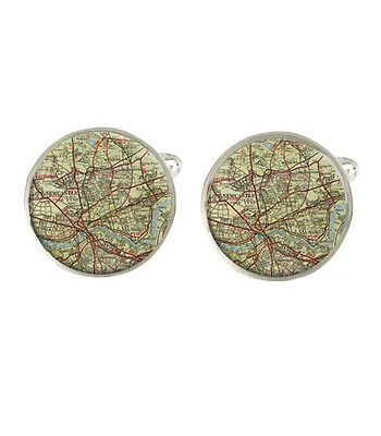 London Map Mens Cufflinks Ideal Wedding Birthday Or Fathers Day Gift C256 • £10.99