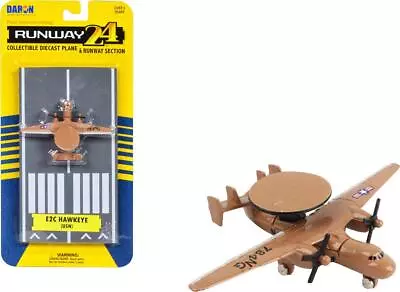 Northrop Grumman E-2C Hawkeye Aircraft Tan United States Navy With Runway Model • $18.99