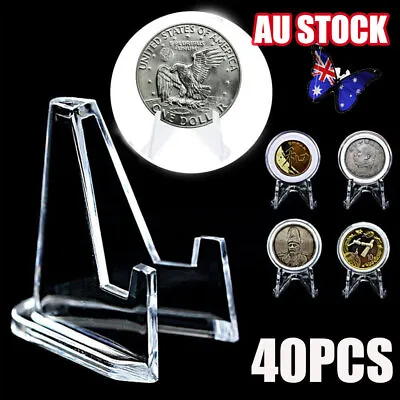 40X Plastic Stands Mini Coin Display Stand Easel Holder Rack Shelf For Medals AU • $12.99