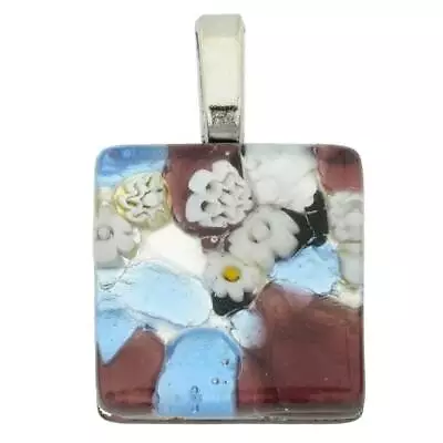 GlassOfVenice Murano Glass Venetian Reflections Square Pendant • $27.95