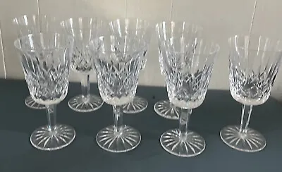 $175 • Buy Set Of 8 Waterford Crystal Lismore Wine Water Goblets Glasses 6 7/8  Tall
