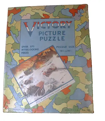 Vintage WWII Victory Complete Jigsaw Puzzle P.T. Boats Sinking Enemy Warship • $19.99