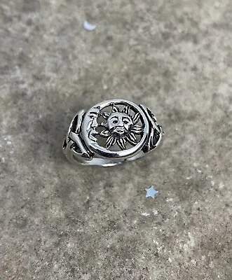 Sterling Silver Celtic Moon And Sun Ring Celestial Jewelry￼ • $19