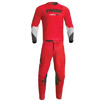 Thor 2024 Pulse Tactic Motocross Offroad Jersey Pant Combo Red • $124.90