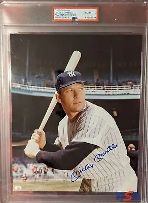 Mickey Mantle Autograph Photograph Auto PSA 10 Beautiful Signature • $1499