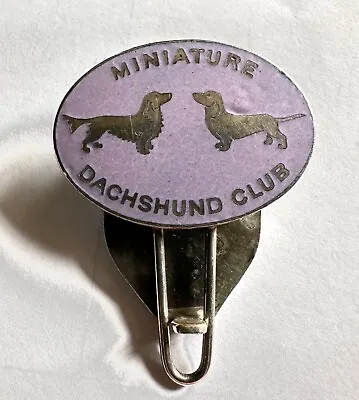 Rare Vintage Miniature Dachshund Club Enamel Hinged Dog Badge By Gaunt • $27.12