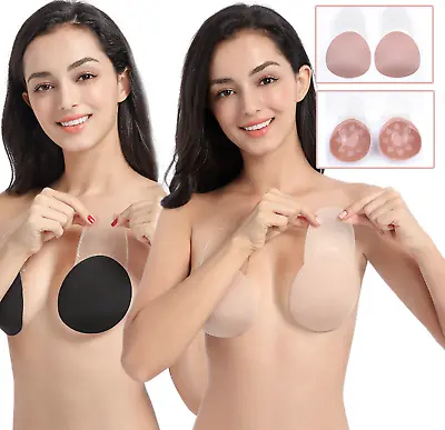 £4.49 • Buy Women Bra Strapless Backless Silicone Stick On Push Up Invisible Adhesive Bra