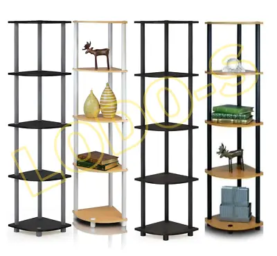 5 Tier Corner Shelf Ladder Shelving Unit Display Bookshelf Storage Shelves Rack • £37.50