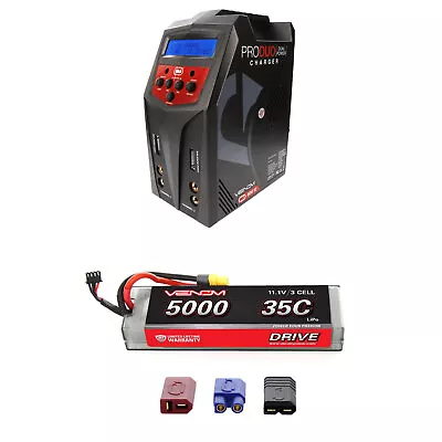 Venom 35C 3S 11.1v 5000mAh LiPo Hardcase Battery And Pro Duo Charger Combo • $209.98