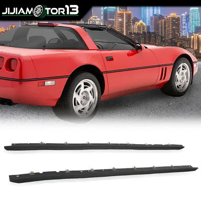 Fit For 84-96 Corvette C4 2pcs Window Felt Sweeps Weatherstrip W/ Rivets Belt  • $32.73