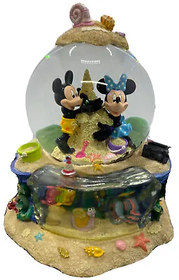 Mickey Mouse Minnie Mouse By The Beautiful Sea Snow Globe Disney Vintage Collect • $19.95