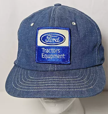 Vintage Denim Ford Tractors Power Products Patch Snapback Trucker Hat Cap USA  • $68.65