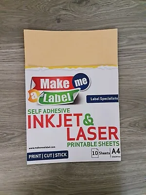 Light Brown Kraft Paper A4 Self Adhesive Sticky Sticker Labels Inkjet Laser • $7.45