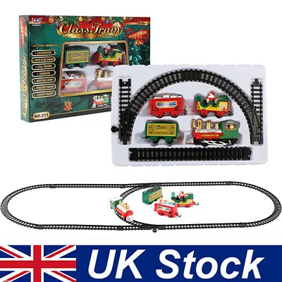 Santa Christmas Tree Train Track Set Kids Toy Gift Decoration Lights Sound Mini • £6.99