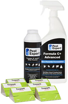 Pest Expert® Cockroach Killer Kit 1 - Maximum Strength Spray Powder & Traps • £22.95