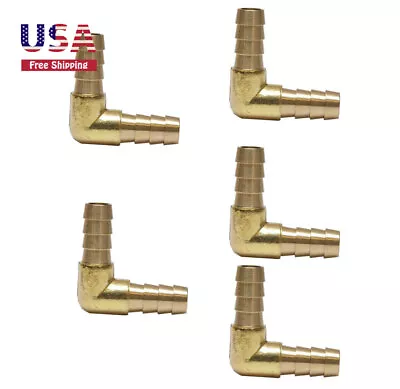 5/16  Hose ID Hose Barb 90 Degree L Right Angle Elbow Barbed Brass Fitting 5pcs • $15.48