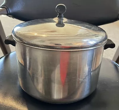 Vintage FARBERWARE Aluminum Clad Stainless Steel 8 Qt Stock Pot W Lid Made USA • $29.99