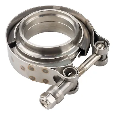 $26.99 • Buy Turbo Exhaust Downpipe Mild Steel Flange W/ T304 SS V-Band Clamp Kit  2.75'' USA