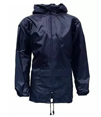 Unisex  NAVY Light Weight Shower Proof  Jacket KAGOOL-SIZES-Small To 6 XL • £9.99