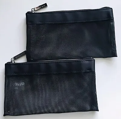 Lot Of 2 New Mary Kay Black Mesh Cosmetic Makeup Bag Zipper Pouch ~ Fast Ship • $9.15