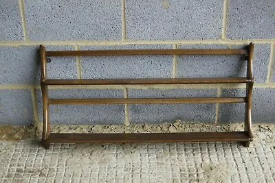 £89.99 • Buy Retro Mid Century Ercol Golden Down Wooden Plate Rack Rail Wall Hanging Shelf