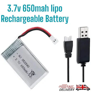 3.7V 650mAh Lipo Battery 25C XH2.54 Plug W/ USB Charger For RC Quadcopter Drone • £6.99