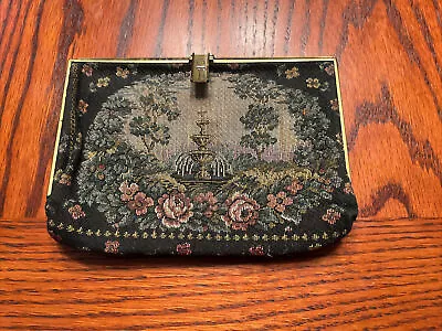 Antique/Vintage Tapestry Purse/Clutch Floral Unbranded Fountain • $12