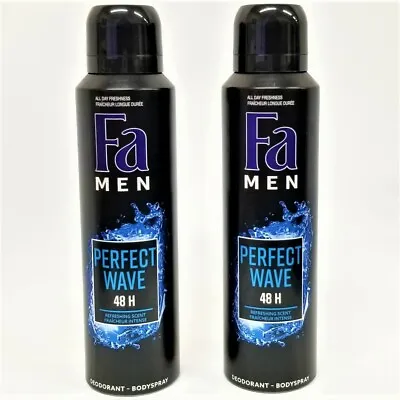 2 CANS - Fa - PERFECT WAVE - Men 48HR Deodorant - 150mL Ea. - Made In Germany • $15.95