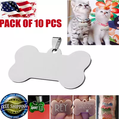 10Pcs Metal Dog Cat Tags For DIY Laser Engraver Engraving Asscessories Aluminum • $21.99
