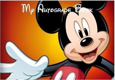 A5 Personalised Mickey Mouse Disney Inspired Autograph Signature Memory Book • £7.98