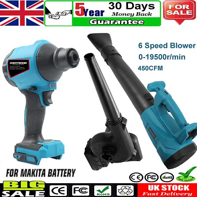 6 Speed Cordless Leaf Blower For 21V Makita Battery With 2 Battery & Charger NEW • £35.63