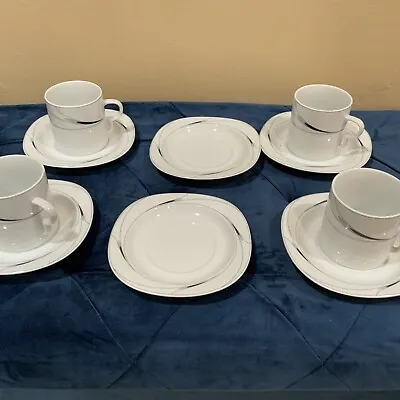 A Lot  Of 4 Cups And  6 Saucers Mikasa CAVIAR Collection  L5806 Fine China • $35