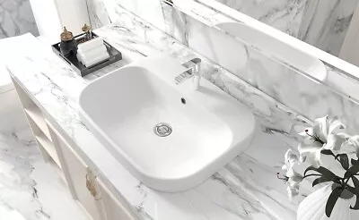 £55 • Buy AMASHEN Inset Countertop Basin Modern White Rectangular Ceramic Counter Top.