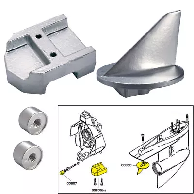 Tecnoseal 20800MG Anode Kit W/hardware - Mercury Alpha 1 Gen 1 - Magnesium • $54.49